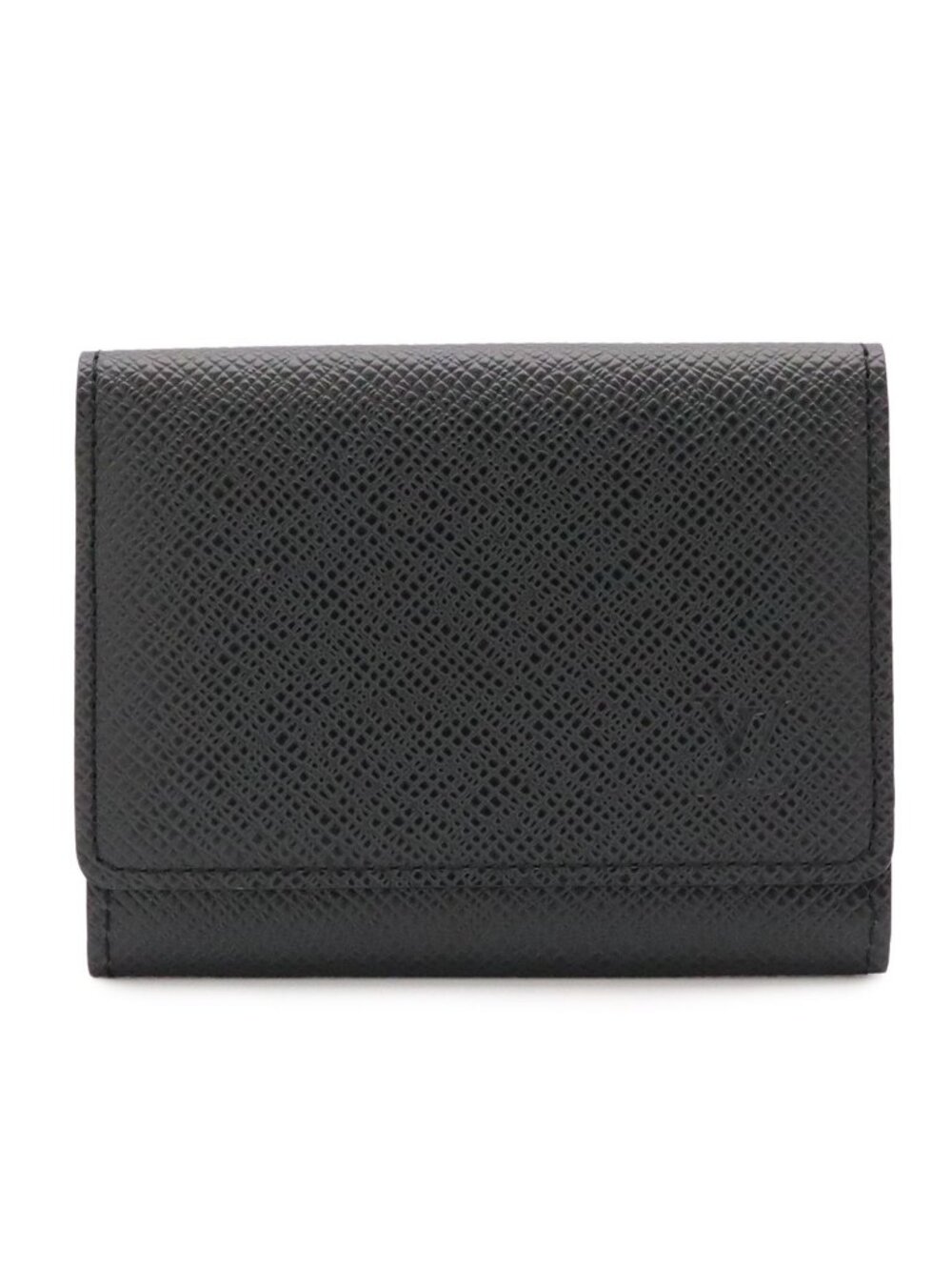 Louis Vuitton Taiga Envelope Business Card Holder Case Leather Ardoise Black
